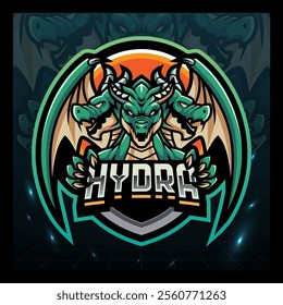 Hydra dragon esport mascot logo design