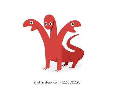 Hydra dragon in flat style, vector art