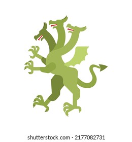 Hydra Heraldic Animal. Fantastic Beast. Monster For Coat Of Arms. Heraldry Design Element.
