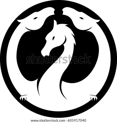 Hydra Logo Image vectorielle de stock (libre de droits) de 605917040