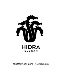 hydra logo black icon design vector illustration