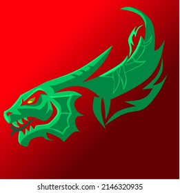 Hydra logo esport (mascot). with green shadow design. can be used for logo purposes, trademarks, shirt designs, team symbols etc.