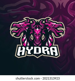 hydra mascot logo design vector with modern illustration concept style for badge, emblem and t shirt printing. angry hydra illustration for sport team.