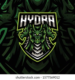 hydra mascot logo esport gaming. dragon mascot logo illustration.