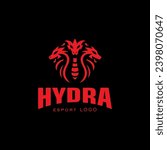 Hydra mascot and symbol e-sport logo design inspiration template, silhouette, flat and powerfull