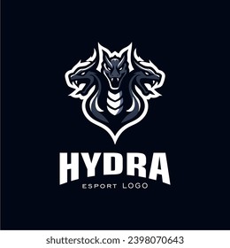 Hydra mascot and symbol e-sport logo design inspiration template, silhouette, flat and powerfull