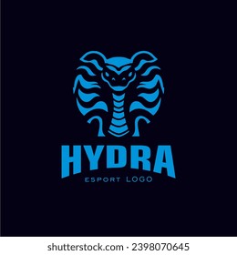 Hydra mascot and symbol e-sport logo design inspiration template, silhouette, flat and powerfull