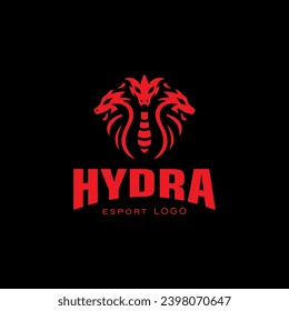 Hydra mascot and symbol e-sport logo design inspiration template, silhouette, flat and powerfull