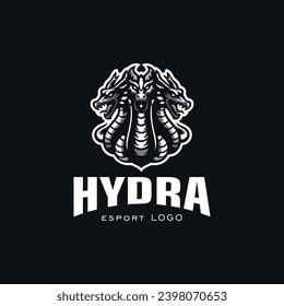 Hydra mascot and symbol e-sport logo design inspiration template, silhouette, flat and powerfull