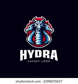 Hydra mascot and symbol e-sport logo design inspiration template, silhouette, flat and powerfull