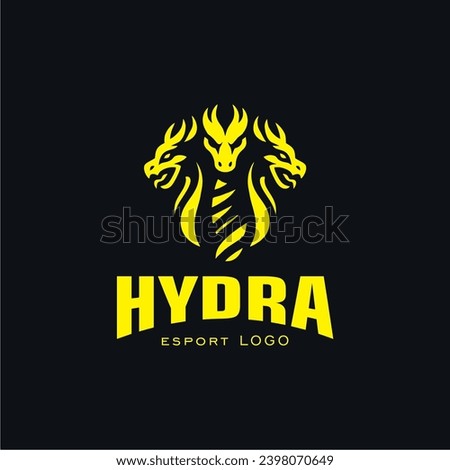 Hydra mascot and symbol e-sport logo design inspiration template, silhouette, flat and powerfull Stock fotó © 
