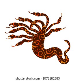 Hydra pattern silhouette ancient mythology fantasy