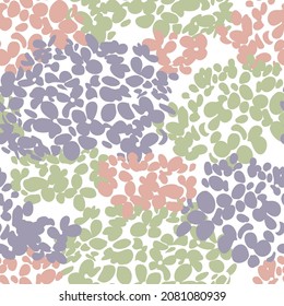 Hydrangea Abstract Spots. Seamless Pattern.