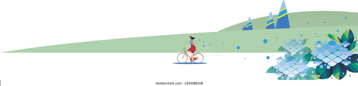 Hydrangea and bicycle