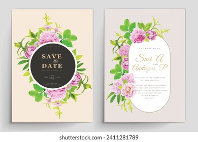 hydrangea floral background and wreath card set