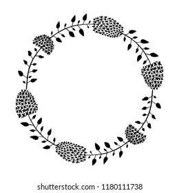 Hydrangea floral frame for your design
