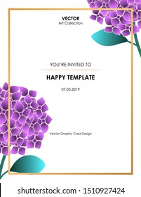 Hydrangea flower Card, Vector illustration design element