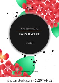 Hydrangea flower card, Vector illustration design element