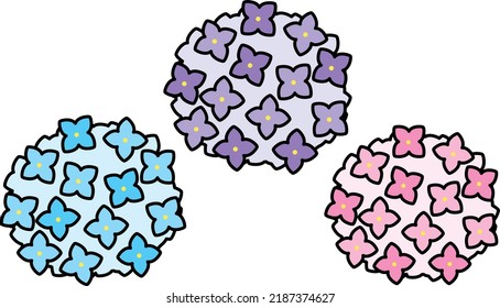 Material de ilustración de diseño de flores de Hydrangea