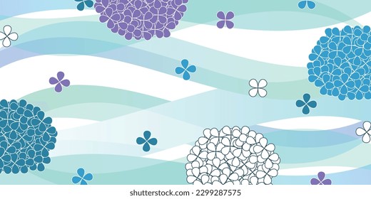Hydrangea Flower Japanese Pattern Background