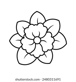 Hydrangea flower line art icon