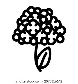 hydrangea flower line icon vector. hydrangea flower sign. isolated contour symbol black illustration