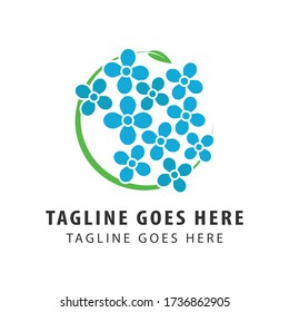 hydrangea flower logo design. florist symbol logo. icons.