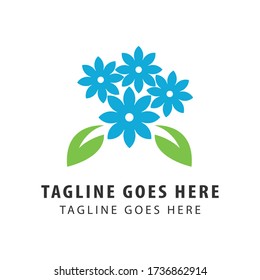 hydrangea flower logo design. florist symbol logo. icons.