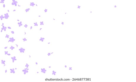 Hydrangea flower and petals flying on transparent background. Sales and other seasonal event nature