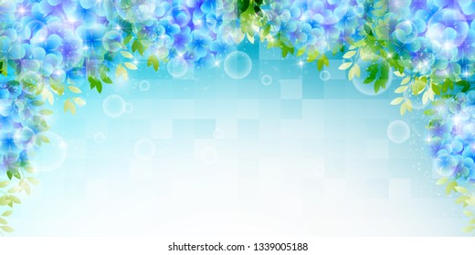 Hydrangea flower rainy season background