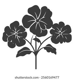 Hydrangea flower silhouette vector icon illustration