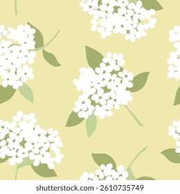 Hydrangea flowers Seamless pattern background ideal for wrapping paper, fabric, textile etc.