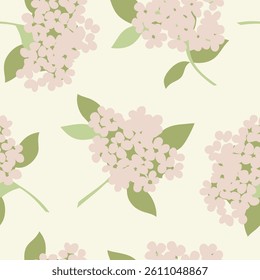 Hydrangea flowers Seamless pattern background ideal for wrapping paper, fabric, textile etc.