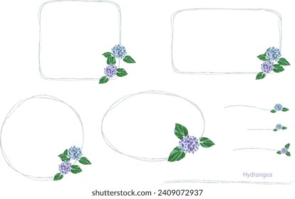 Hydrangea flowers seamless pattern with watercolor paint texture