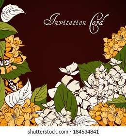 Hydrangea (Gortensia) invitation card