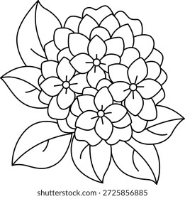 Hydrangea Harmony Coloring Page – Flower, Nature and Relaxation Art