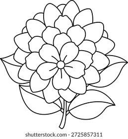 Hydrangea Harmony Coloring Page – Flower, Nature and Relaxation Art