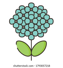 Hydrangea icon illustration flat design