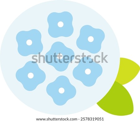 Hydrangea icon. summer flowers. Flowers on a rainy day.