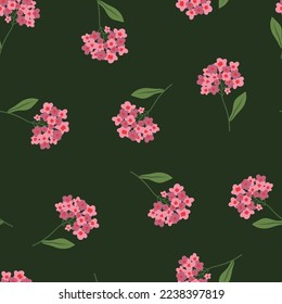 Hydrangea with lush blooming flower clusters vector seamless pattern. Blossomed floral garden plant texture. Gorgeous Hortensia flowers background.