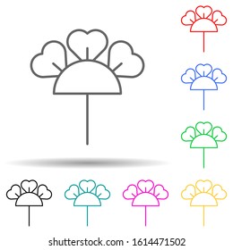 hydrangea multi color style icon. Simple thin line, outline vector of leaves and flowers icons for ui and ux, website or mobile application