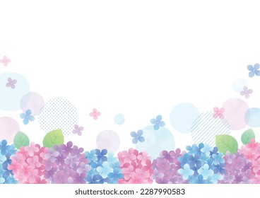 Hydrangea in Rainy Season Background Frame