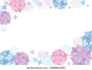 Hydrangea in Rainy Season Background Frame