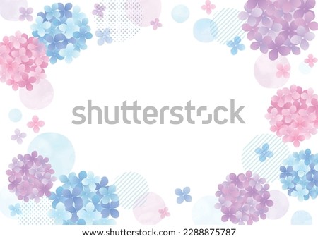 Hydrangea in Rainy Season Background Frame