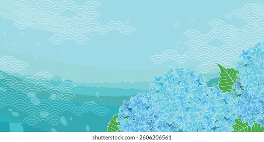 hydrangea rainy season flower background