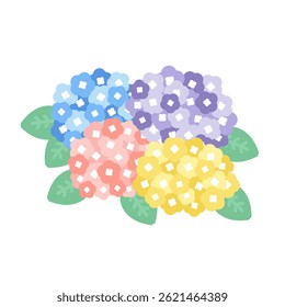 Material de ilustração da estação chuvosa de Hydrangea