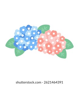Material de ilustração da estação chuvosa de Hydrangea