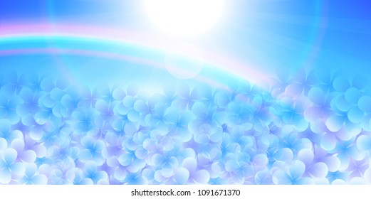 Hydrangea rainy season landscape background