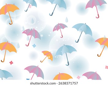 Hydrangea scenery in the summer rainy season