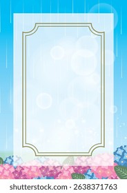 Hydrangea scenery in the summer rainy season
